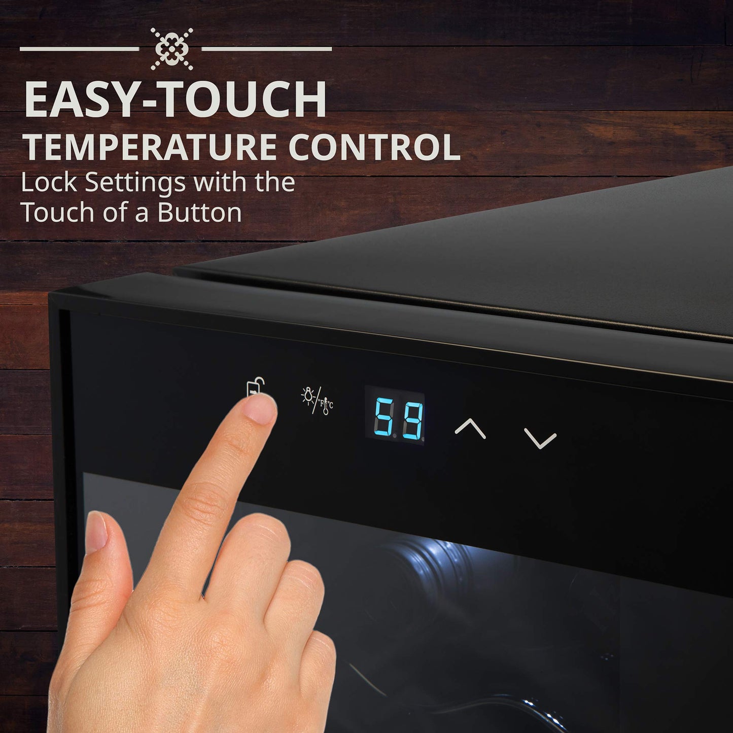 Ivation 12 Bottle Wine Cooler Refrigerator with Lock Black