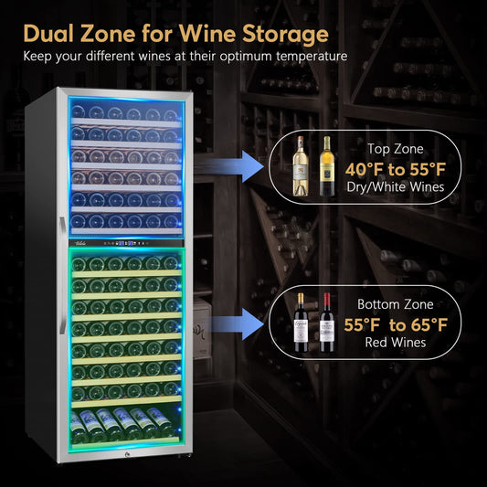 Velieta 24 Inch Dual Zone Wine Cooler Refrigerator