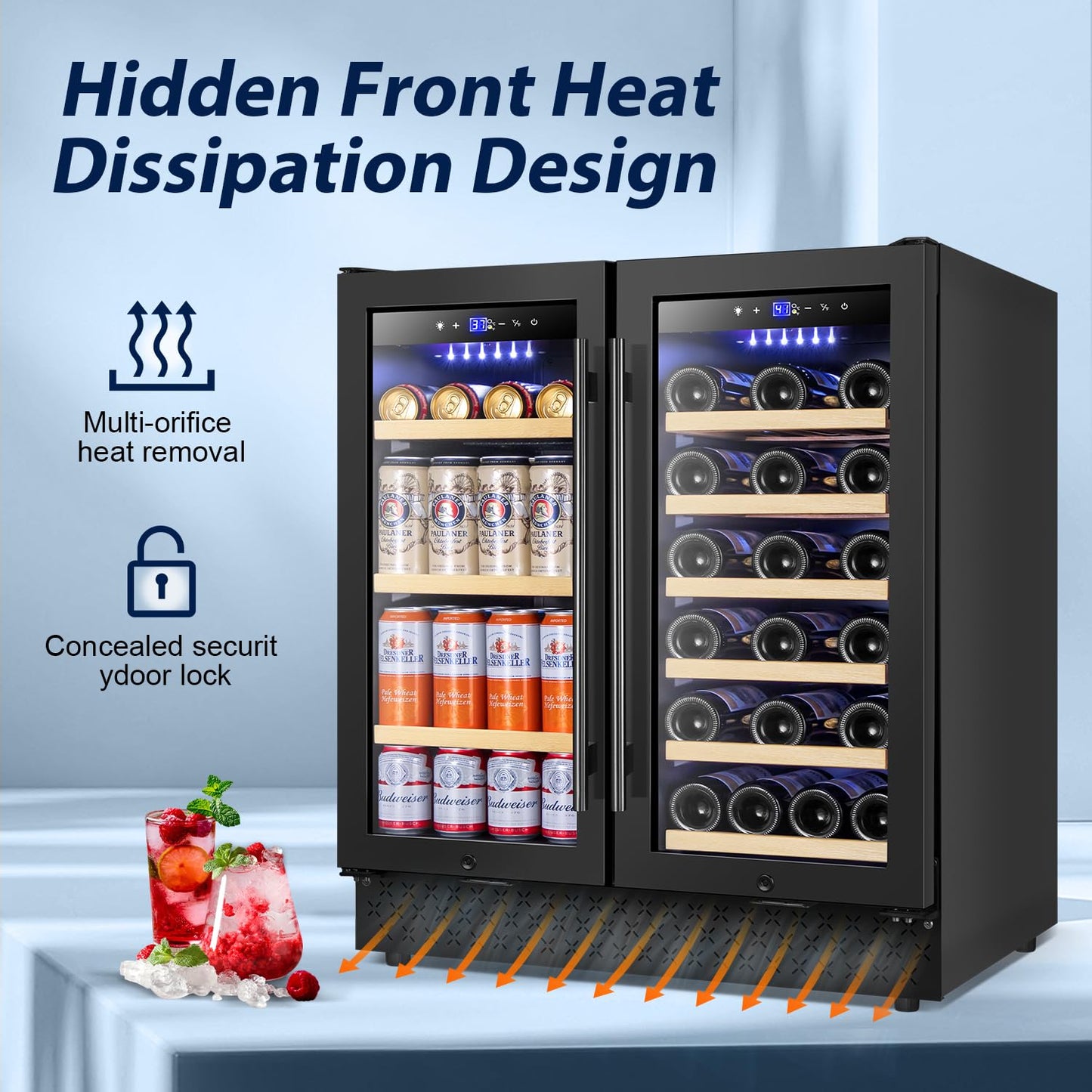 Tylza 30 Inch Wine & Beverage Refrigerator Dual Zone