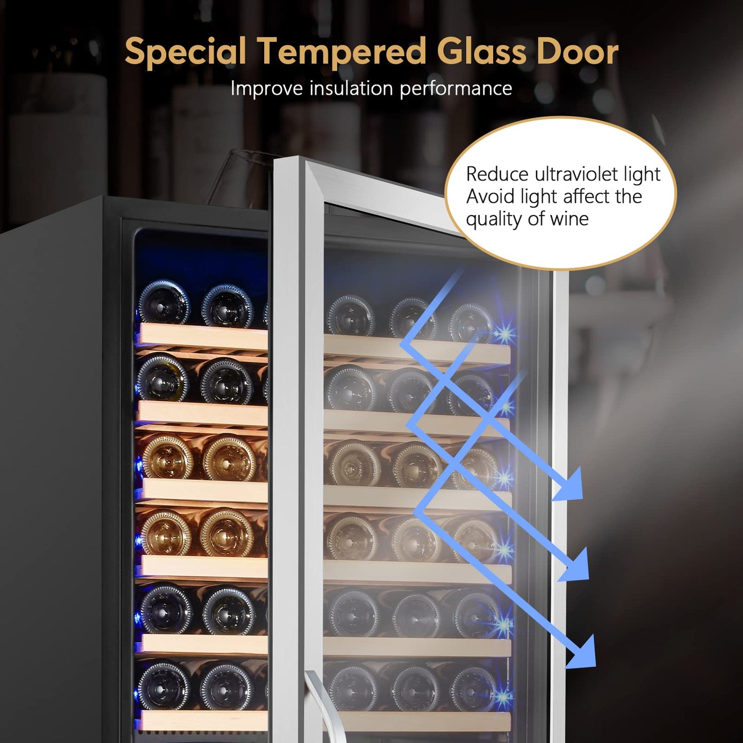 Velieta 24 Inch Dual Zone Wine Cooler Refrigerator