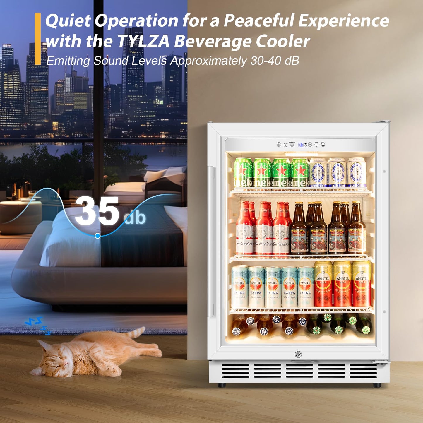 Tylza 24 Inch Beverage Refrigerator 190 Can Drink Cooler