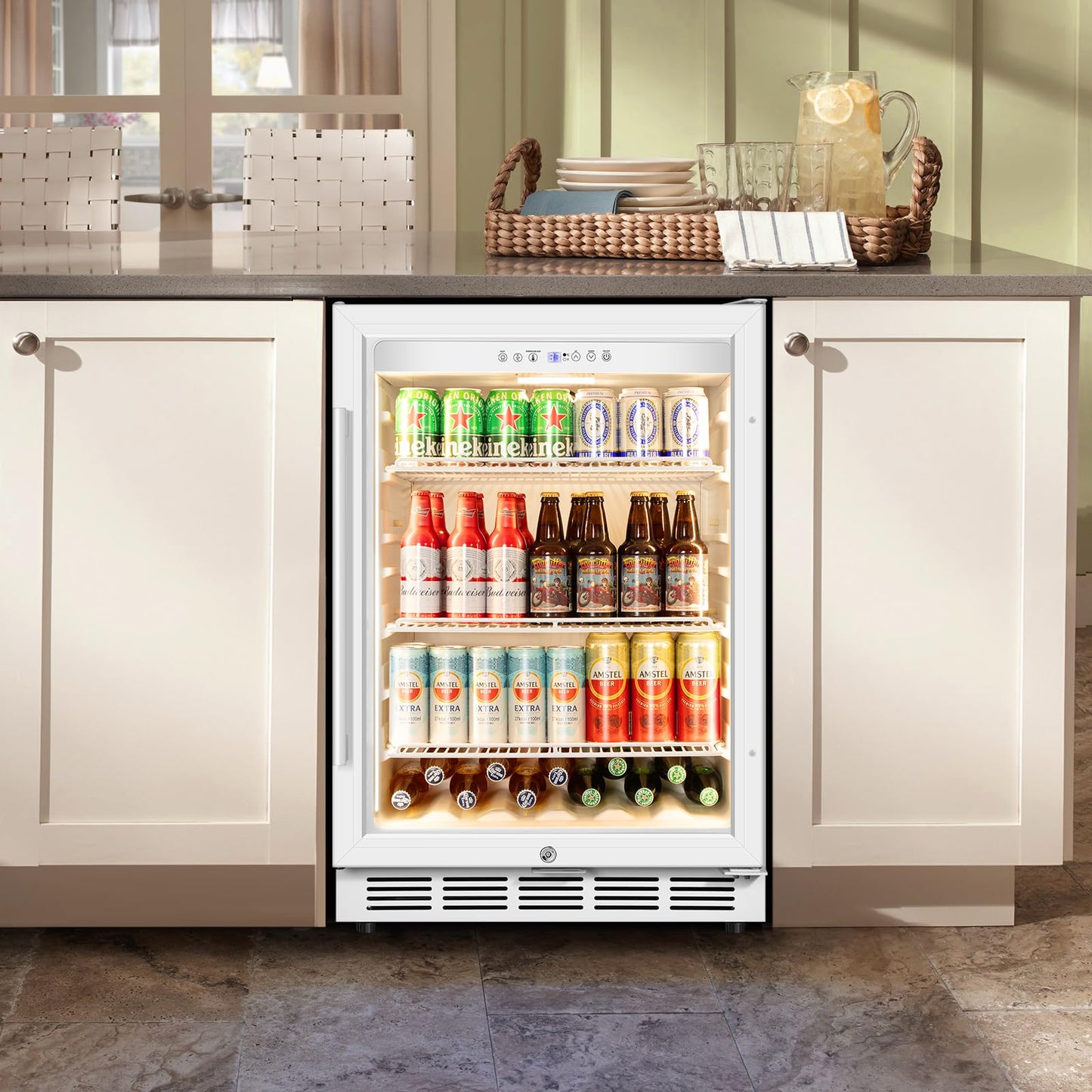 Tylza 24 Inch Beverage Refrigerator 190 Can Drink Cooler